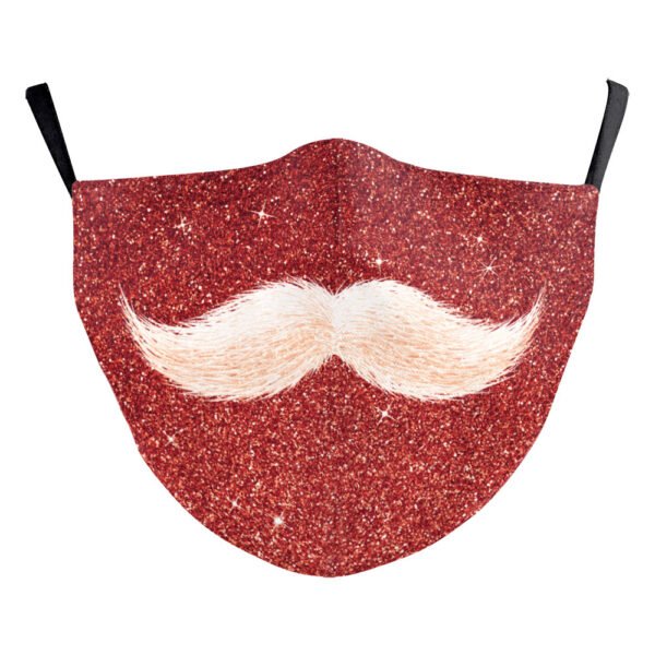 Christmas Beard Digital Printing Double Layer Dustproof Mask - Image 3