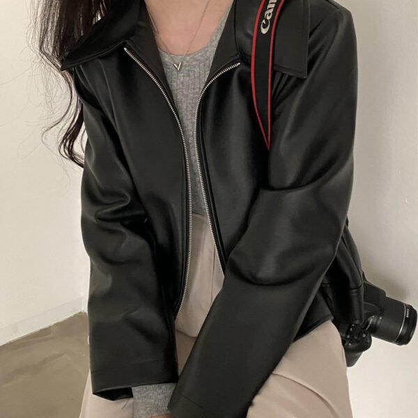 Handsome Cool Girl Versatile Motorcycle Jacket - Image 2
