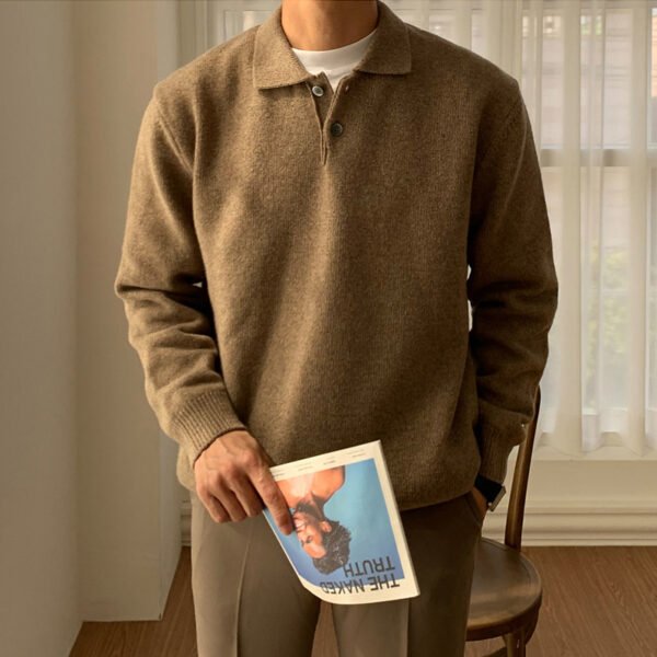 Solid Color Sweater Men's Versatile Casual Korean Style - Image 2