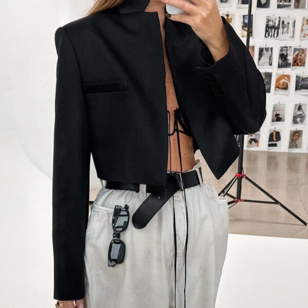 Solid Color Fashion Short Suit Coat - Image 4