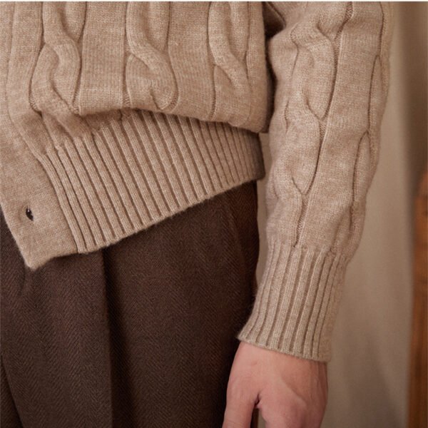 Twisted Flower Sweater Cardigan Retro Casual Jacket - Image 4