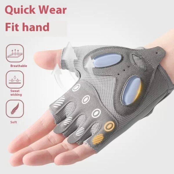 Women's Half Finger Training Thickened Liquid Silicone Fitness Gloves - Image 3