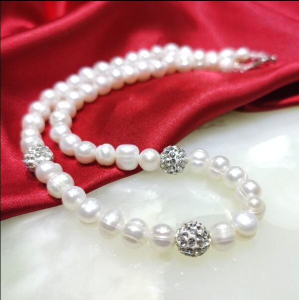 8-9mm Pearl Necklace Bracelet Set - Image 2