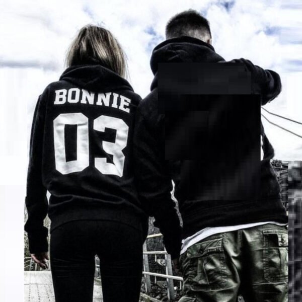 BONNIE03 Women-CLYDE03 Men's Hooded Sweater Couple - Image 2