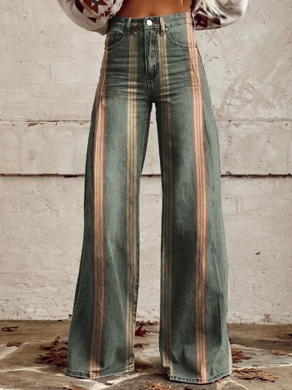 Thin Anti-3D Trendy Bell-bottom Pants Women's Denim Wide-leg Pants - Image 3