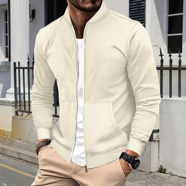 Autumn And Winter New Solid Color Zipper Baseball Uniform Pocket Long Sleeve Coat - Image 3