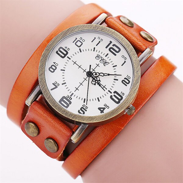 CCQ Vintage Leather Bracelet Watch Antique Women Wrist Watch Casual Ladies Quartz Watch Relogio Feminino 1347 - Image 8
