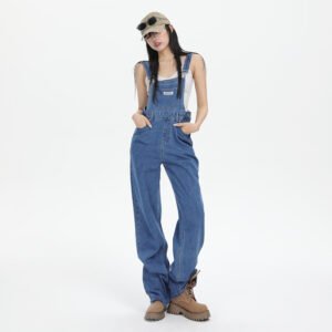 High Street Denim Suspender Pants Women's Summer