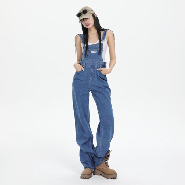 High Street Denim Suspender Pants Women's Summer