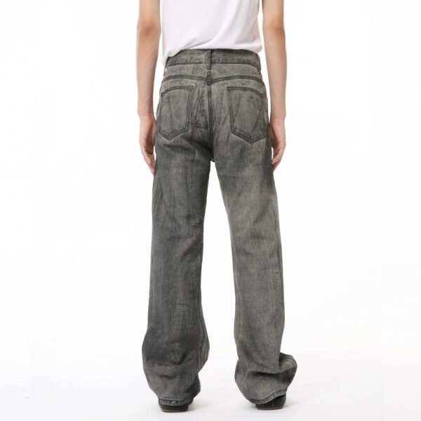 American-style Fashionable Black And Gray Washed Jeans - Image 3
