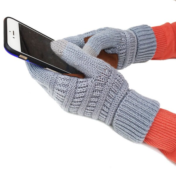 European And American Wool Knitted Turn-over Labeling Touch Screen Gloves - Image 8