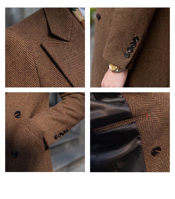 Men's Vintage Wool Brown Denim Jacket - Image 2