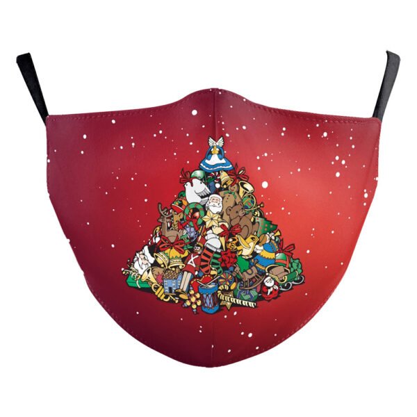 Christmas Tree Digital Printing Double Layer Dustproof Mask - Image 3