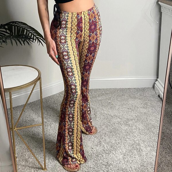 Women's Printed Slightly Flared Leggings - Image 3
