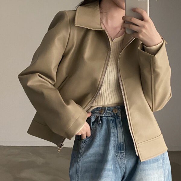 Handsome Cool Girl Versatile Motorcycle Jacket - Image 3