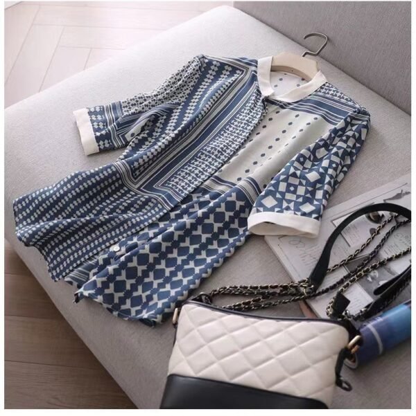 Women's Stand Collar Fashion Printed Shirt - Image 3