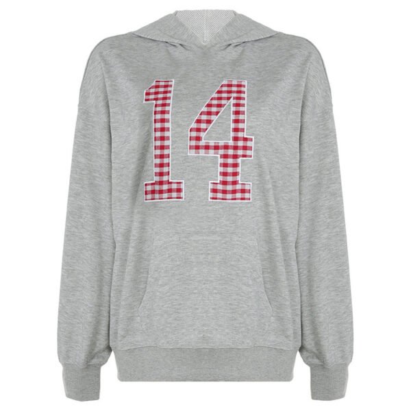 European And American Embroidery Digital Hooded Sweater - Image 6
