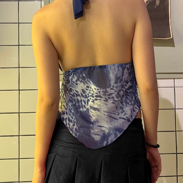 New Slim Fit Backless V-neck Halter Sling Top For Women - Image 4