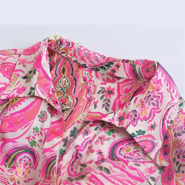 Spring New Women's Retro Casual Printed Shirt Top - Image 4