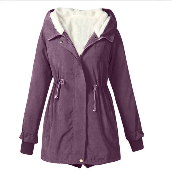 Autumn And Winter Solid Color Casual Waist Trench - Image 2