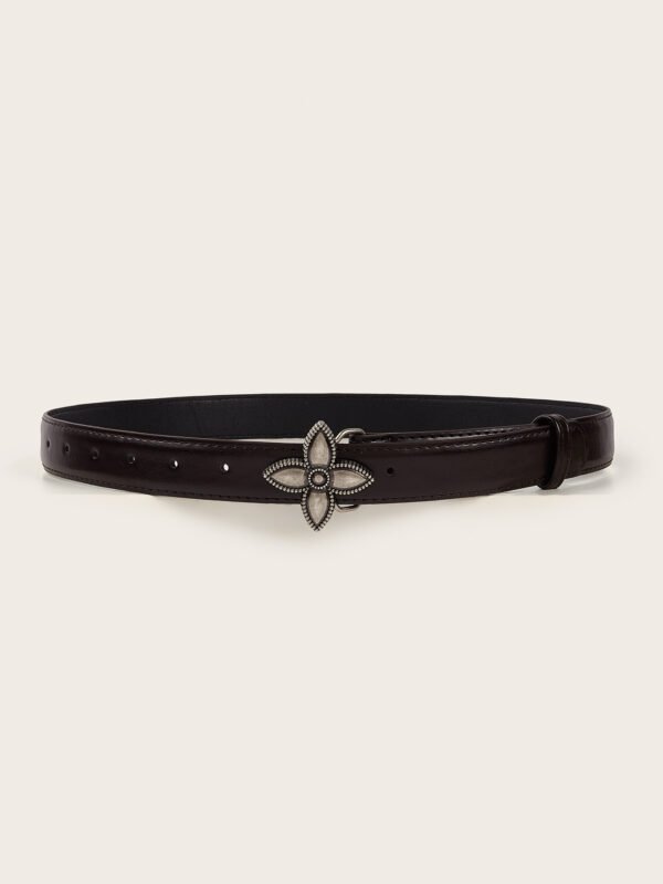 Metal Flower Snap Belt Simple Retro Women's Belt - Image 3