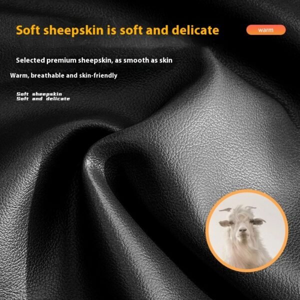 Genuine Leather Gloves For Men Women Fleece Lined Padded Warm Keeping Sheepskin Gloves - Image 3