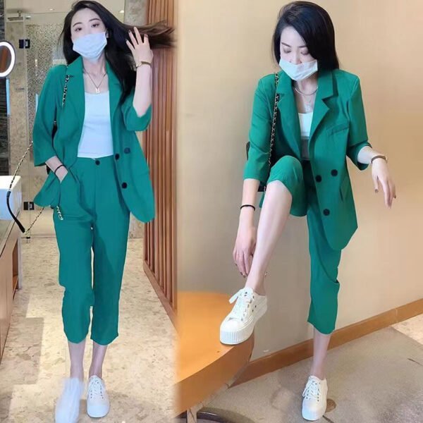 Plus Size Suit Coat Harem Pants Two-piece Set - Image 2