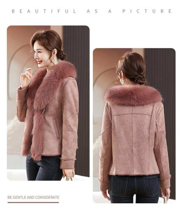 Chic Fur-Trimmed Short Coat – Stylish Winter for Women - Image 9
