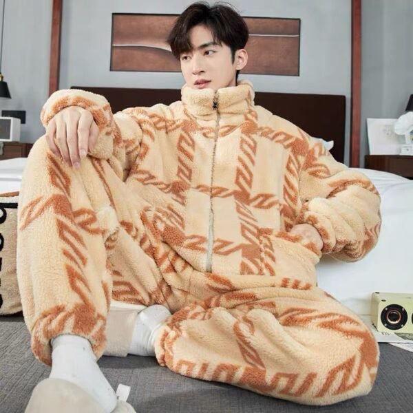 Men's Zipper Pajamas Winter Thickened - Image 2