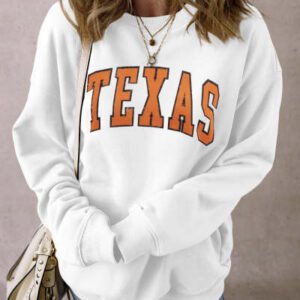 Letter Fleece Printed Casual Long Sleeve Sweatshirt