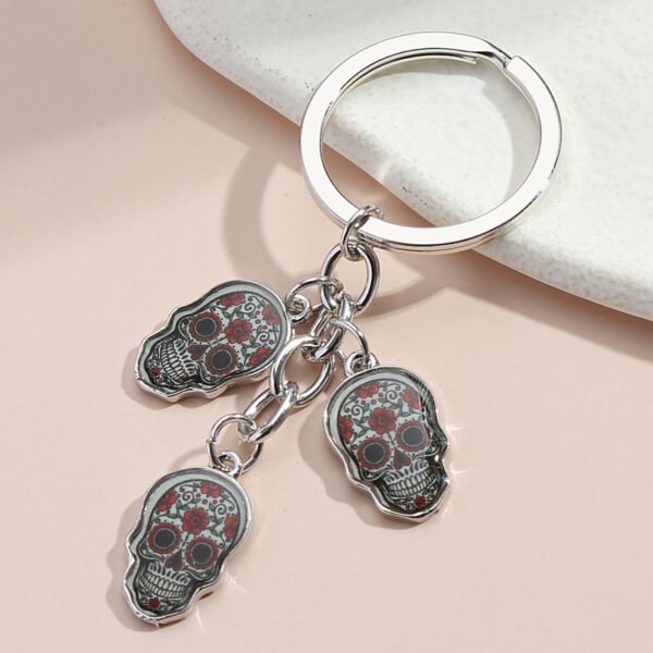 Hot Selling Dripping Oil Alloy Colorful Owl Ladybug Dark Flower Ghost Face Keychain Bag Ornaments - Image 6