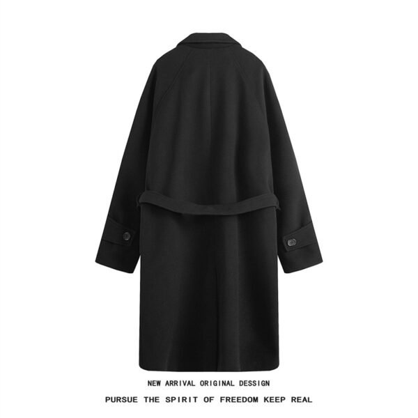 Men's Solid Color Mid-length Woolen Coat - Image 2