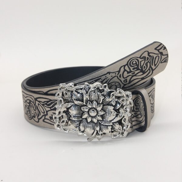 Vintage Punk Style Retro Embossing Love Belt Y2g - Image 5