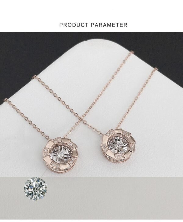 Rose Gold Pulsatile Heart Diamond Pendant Clavicle Chain - Image 7