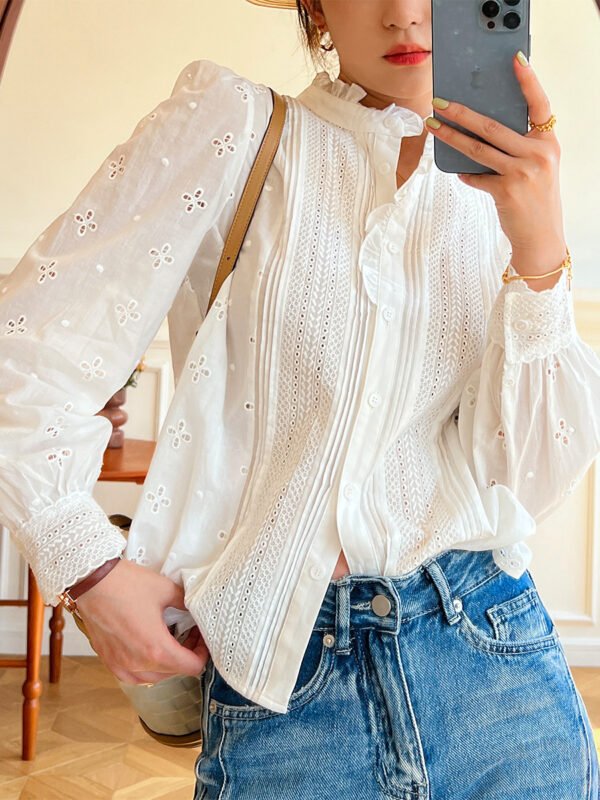 Women's Design Sense French Shirt Solid Color - Image 10