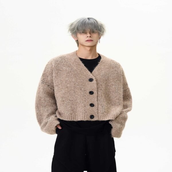 Back Coconut Design Cardigan Short Sweater - Image 2