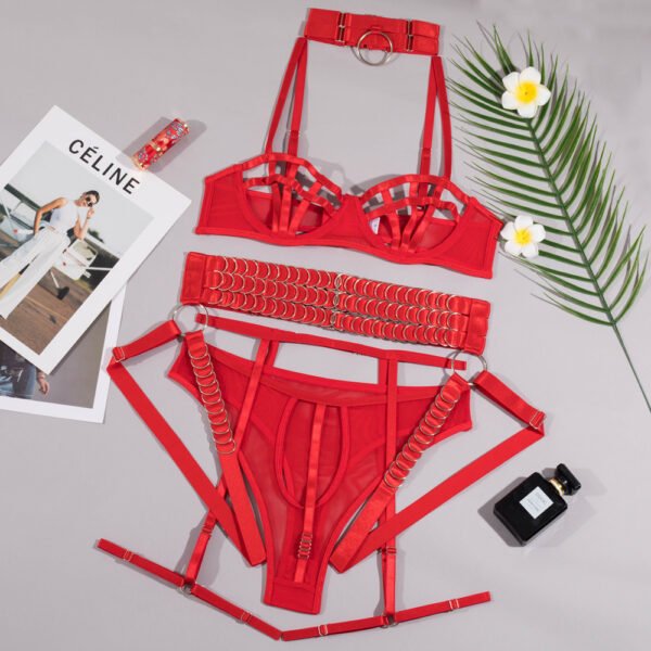 Gather Chest Strap Hollowed Out Lingerie For Women - Image 4
