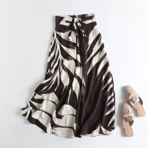 Casual Style Printed Temperament Long Skirt