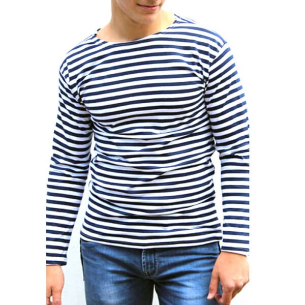 Street Trend Spliced Men's Striped T-shirt - Image 5