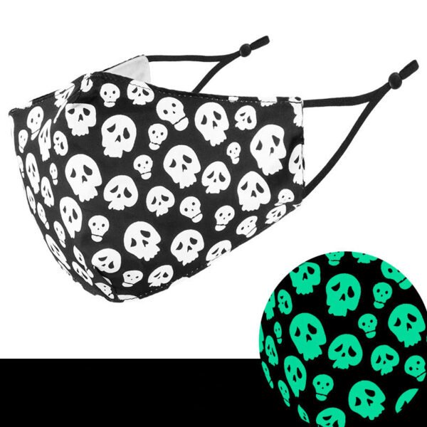 Halloween Tricky Party Three Layer Washable Cloth Mask 3D Luminous Printing - Image 8