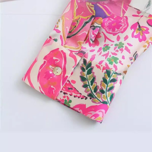 Spring New Women's Retro Casual Printed Shirt Top - Image 2