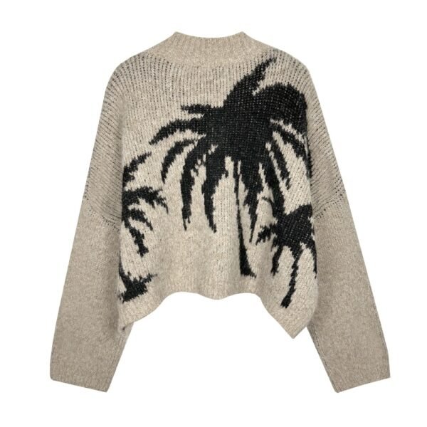 Back Coconut Design Cardigan Short Sweater - Image 6