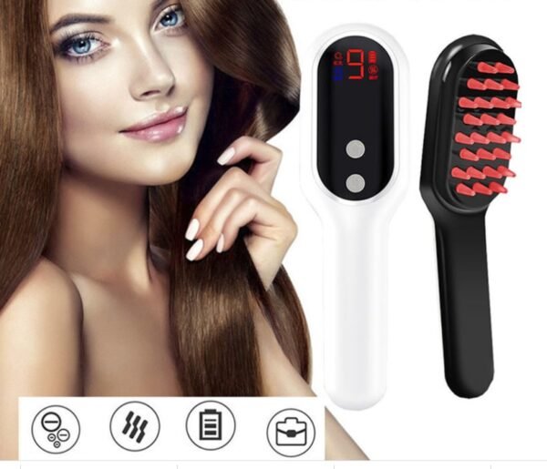 Electric Head Massager Magnetic Therapy Hair Growth Comb Blue Red Light Scalp Massage Brush Relieve Fatigue Pressure LED Display - Image 2