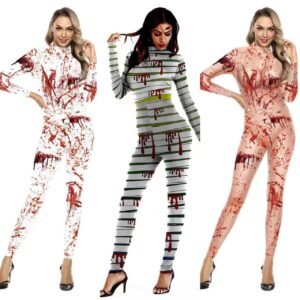 Women's Halloween Jumpsuit Blood Digital Printing