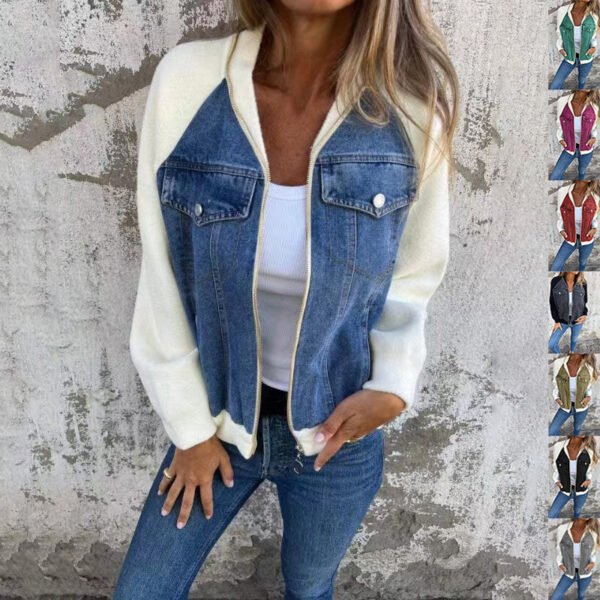 Fashion Denim Patchwork Jacket