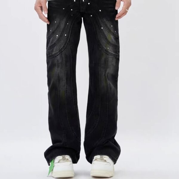 Men's Design Stitching Jeans Loose - Image 5