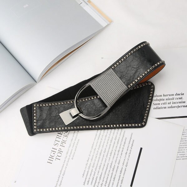 Rivet Belt Female Accessories Fashion All-match Personality Elastic Waist Seal - Image 2