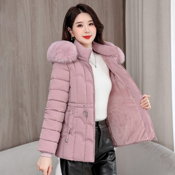 Slim Fit Slimming Thickened Warm Down Cotton Jacket - Image 2