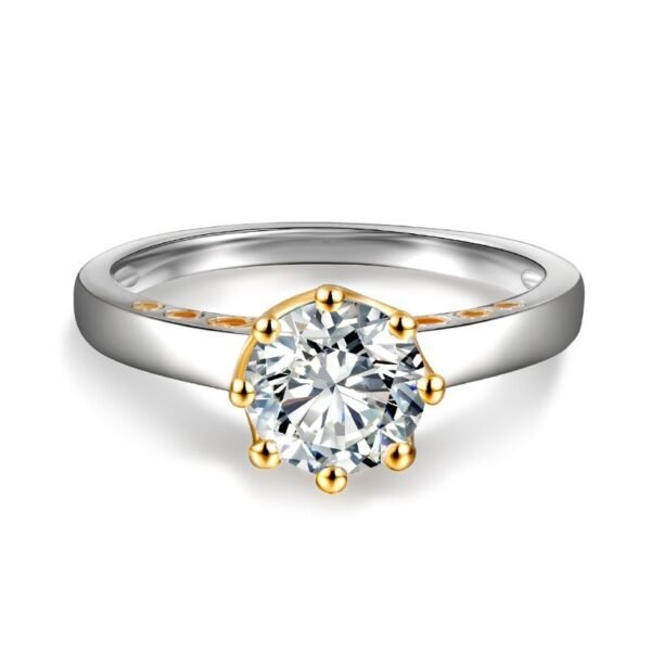 Ring Color Separation Crown Zircon Heart Shape - Image 3
