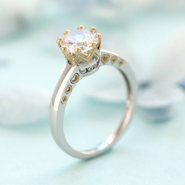 Ring Color Separation Crown Zircon Heart Shape - Image 4